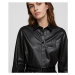 Šaty Karl Lagerfeld Faux Leather Shirt Dress Čierna