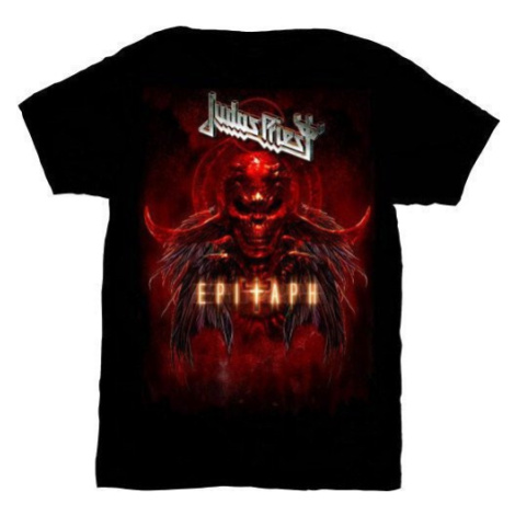 Judas Priest Tričko Epitaph Red Horns Black