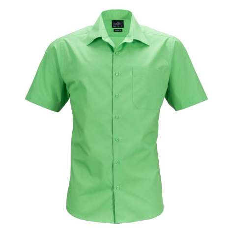 James & Nicholson Pánska košeľa s krátkym rukávom JN644 - Limetkovo zelená