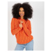 Orange women's summer sweater with hood