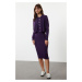 Trendyol Purple Midi Knitwear Basic Cardigan Dress