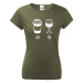 Dámske tričko s vtipnou potlačou Káva a víno