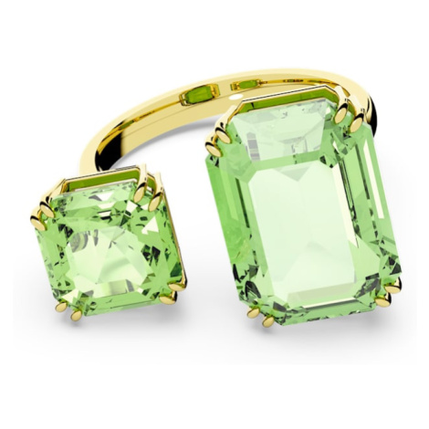 Swarovski Luxusný otvorený prsteň so zelenými kryštálmi Millenia 5619626 60 mm