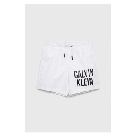 Detské plavkové šortky Calvin Klein Jeans biela farba