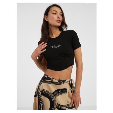 Čierny dámsky crop top ONLY Lola