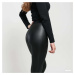 Legíny Urban Classics Ladies Faux Leather High Waist Leggings Black