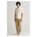 TEPLÁKY GANT LOGO SCRIPT JERSEY PANTS DRIED KHAKI