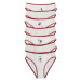 Ecru-burgundy women's panties with print 7-pack