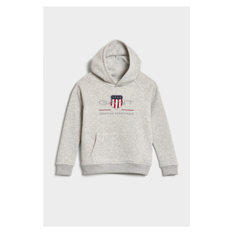 MIKINA GANT ARCHIVE SHIELD RAGLAN HOODIE šedá