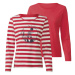 esmara® Dámske tričko s dlhým rukávom, 2 kusy (červená/pruhy)