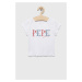 Detské tričko Pepe Jeans PJL GJ Non-denim biela farba