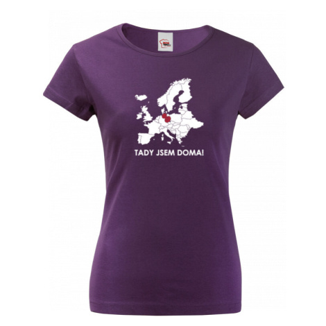Dámské tričko pre cestovateľov Tu som doma - s mapou Európy
