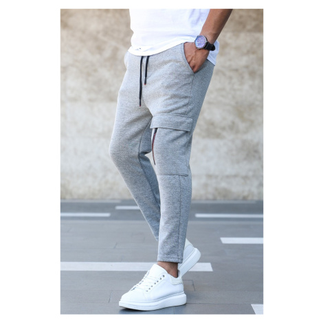 Madmext Gray Men's Tracksuit With Pocket 4834