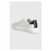 Kožené tenisky Calvin Klein LOW TOP LACE UP LTH biela farba, HM0HM01016
