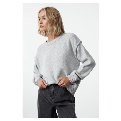 Trendyol Gray More Sustainable Wide Pattern Basic Knit Sweater