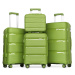 KONO Set 4 kufrov z polypropylénu - 15L, 39L, 70L, 103L - zelená