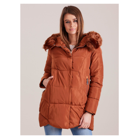 DÁMSKA HNEDÁ ZIMNÁ BUNDA YP-KR-BX4193.08P-BROWN