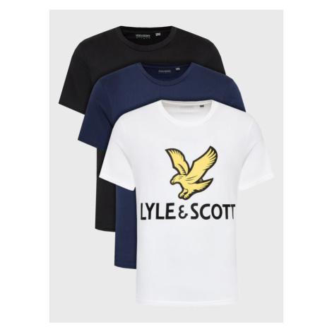 Lyle & Scott Súprava 3 tričiek TS1726V Tmavomodrá Regular Fit