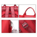 Konofactory Červený kožený ruksak s príveskom 2v1 „Famous“ 11L