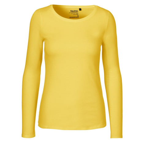 Neutral Dámske tričko s dlhým rukávom z organickej Fairtrade bavlny - Žltá