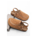 Marjin Women's Genuine Leather Eva Sole Closed Front Staples Daily Sandals Bolve tan.
