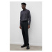 Bavlnená košeľa PS Paul Smith pánska, čierna farba, slim, s klasickým golierom