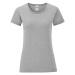 Iconic Grey Women's T-shirt in combed cotton Fruit of the Loom