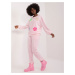 Light pink casual velour set with sweatshirt