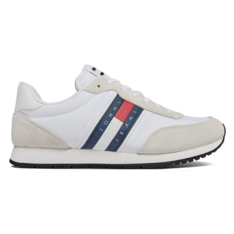 Tommy Jeans Sneakersy Tjm Runner Casual Ess EM0EM01351 Biela Tommy Hilfiger