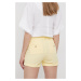 Bavlnené šortky Pepe Jeans Balboa Short dámske, žltá farba, jednofarebné, stredne vysoký pás