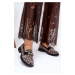 Kožené Lakované Mokasíny Leopard Vinceza 66790 Čierne