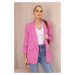 Elegant blazer with lapels in dark pink color