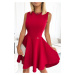 Elegantné asymetrické červené šaty s trblietkami NORA 397-1