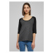 Women's 3/4 Contrast Raglan T-Shirt Coal/Black