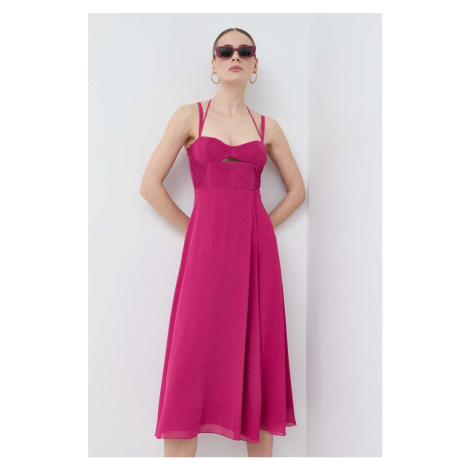 Šaty Patrizia Pepe ružová farba, mini, áčkový strih