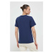 Bavlnené tričko New Balance tmavomodrá farba
