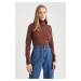 DEFACTO Relax Fit Turtleneck Cashmere Textured Extra Soft Basic Sweater