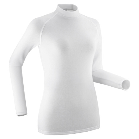 WEDZE Dámske lyžiarske spodné tričko 100 biele BIELA