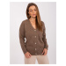 Brown openwork sweater with a neckline from RUE PARIS