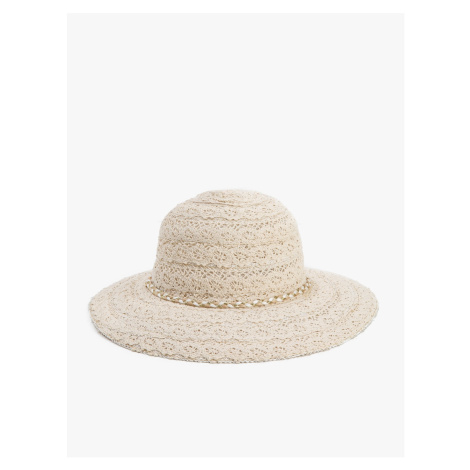Koton Hat With Embroidered Long Edge Knitted Ribbon Detail