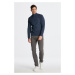 SVETER GANT CLASSIC COTTON HALF ZIP DARK JEANSBLUE MELANGE