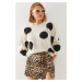 Bianco Lucci Women's Polka Dot Knitted Sweater