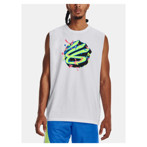 Under Armour Tank Top Curry SLVS Tee-WHT - Men's