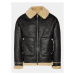 BDG Urban Outfitters Bunda z imitácie kože Shearling Aviator 77394369 Čierna Oversize