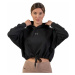 Nebbia Loose Fit Crop Hoodie Iconic Black Fitness mikina