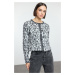 Trendyol Anthracite Leopard Patterned Knitwear Cardigan