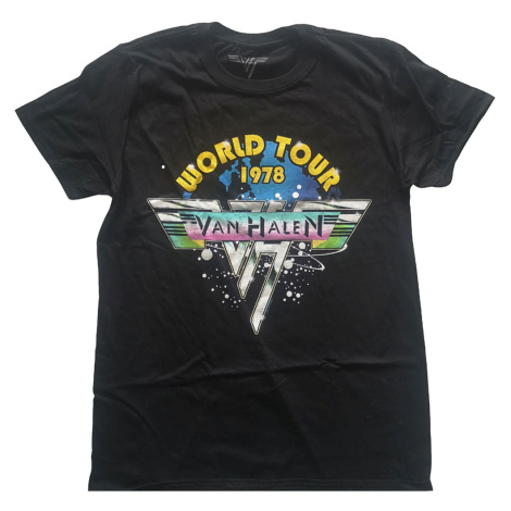 Van Halen tričko World Tour '78 Full Colour Čierna