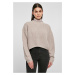 Women's wide oversize sweater in warm gray color