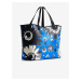 Modrý dámsky kvetovaný shopper Desigual Daisy Pop Namibia Reversible