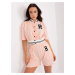 Two-piece cotton casual peach set